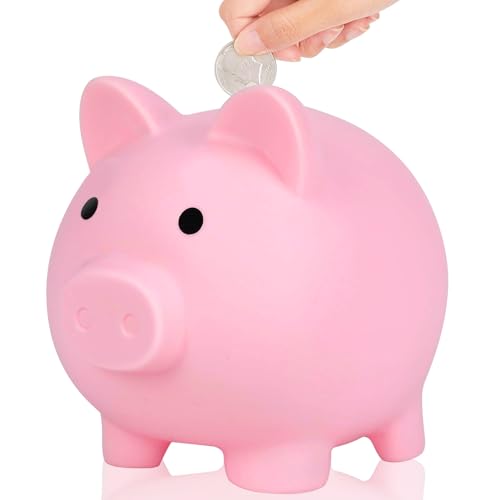Piggy Banks,Unbreakable Money Bank,Cute Coin Cash Money Box,Chips,Money Bank,Cute Accessories (Pink)