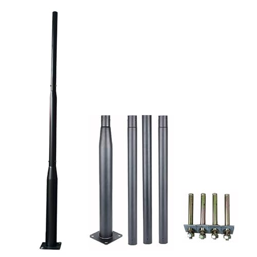 SBCWH Palo per Lampada Solare da 3/4/5 M, Pali per Illuminazione Stradale da Esterno, Pali in Metallo Zincato con Accessori, per Cortile, Parcheggio, Passerella, Parco(4m/13ft)