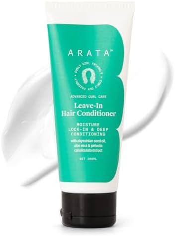 Arata Advanced Curl Care Leave-In Conditioner (100 ML) | Moisturizes & Deep Conditions For Soft Curls | Abyssinian Seed Oil, Aloe Vera & Pelvetia Canaliculata | Repairs & Conditions | CG Approved