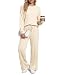 Damen Jogginganzug Zweiteiler Outdoor Trainingsanzug Jogginghose,Beige,M