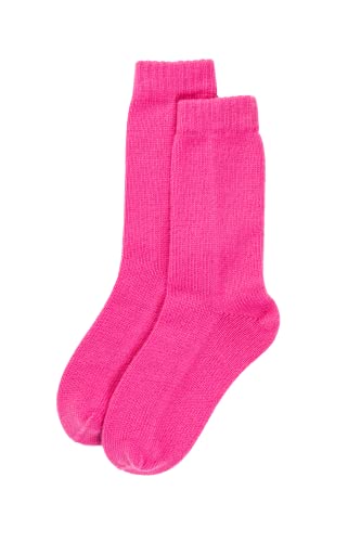 Image of Glen Isla Womens Cashmere Bed Sock Bright Pink - Made in Scotland