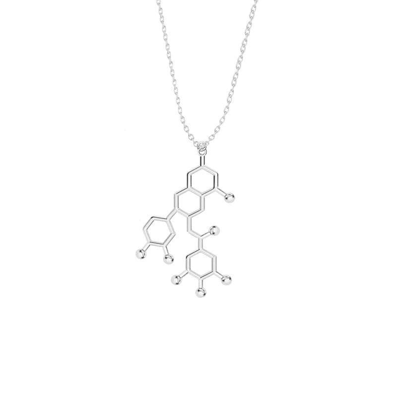 Collier sérotonine argent 925 pendentif molécule chimie dopamine - 4
