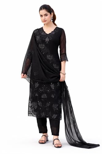 Ensemble kurta brodé en georgette tenue indienne chic pour mariage