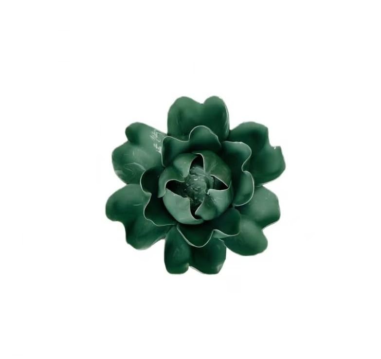 Image of Dark Green,Luoyang Peony, 3.54 inch,Ceramic Flower Wall Art Decor, Artificial Flower Wall Sculpture,Handmade Ceramic Flowers for Home,Hallway,Living Room, Kitchen,Bathroom