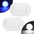 ULITECO RV Puck Light 5Inch, Dimmable RV Light Fixture 12V, Camper Interior Light with Inbuilt Dimmer Switch, RV Ceiling Light for Boat Camper Trailer Car(Dimmable Cool White& Blue Nightlight, 6PCS)