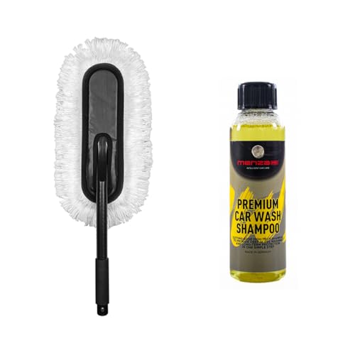 Image of MenzaPro DustGo Car Duster with Premium Car Wash Shampoo 200ml Combo | Microfiber Wax Treated Car Duster | Phosphate & NTA Free Car Shampoo