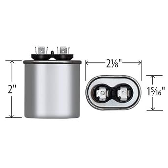 7.5 uF x 370 or 440 VAC Oval Run Capacitor by # 12931