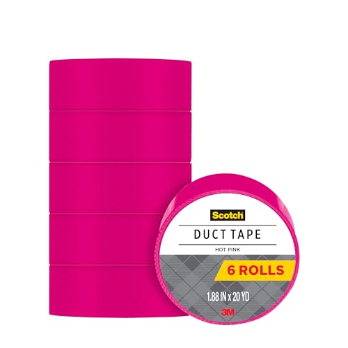 Image of Scotch Duct Tape, 1.88 in x 20 yd, Hot Pink, 6 Pack