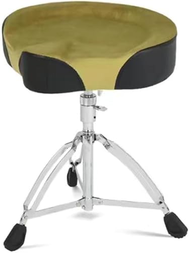 Tycoon ドラムスローン ドラムスツール ドラム椅子 ドラムチェア 高さ調節可能 53-63cm ドラムシート 布張りのスツール オートバイスタイルのドラム椅子 音楽パフォーマンス PUレザー ベルベットシート表面 軽量 安定性 耐久性 大人用 (ベル