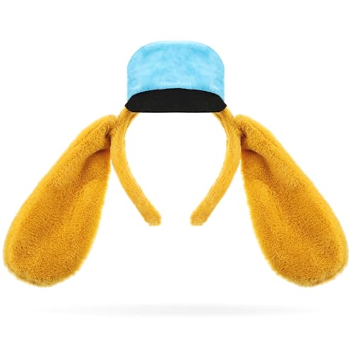 Wavwavw Dog Ear Headband Dog Costume for Kids Police Headband with Blue Hat Cartoon Movie Costume for 100th Day of School Halloween Cosplay Party Supplies