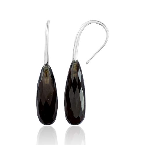 Orecchini al quarzo fumo, orecchini a goccia in