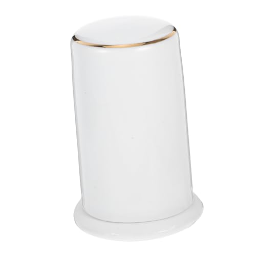 Garneck Ceramic Toothpick Box Reusable Toothpick Dispenser Kitchen Toothpick Holder Delicate Toothpick Container Toothpick Organizer Daily Accessory Restaurant Toothpick Ceramics White
