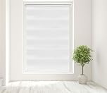 Caecus White Day and Night Zebra Roller Blind Dual Layer Fabric Aluminium Rail Easy Fit Home Office Bedroom Kids Room Easy Fit 130cm Width x 160cm Drop