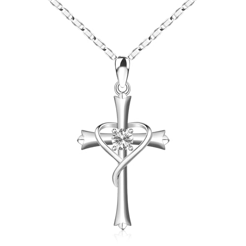 Croix pour femme en argent sterling, bijou protecteur et symbolique mère fille