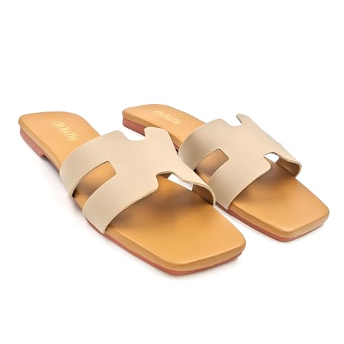 Image of flats for women stylish daily use flip flops slides girls slippers open toe footwear sandals