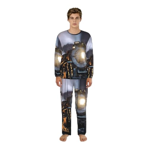 Pyjama homme train à vapeur ensemble de détente du S au 3XL