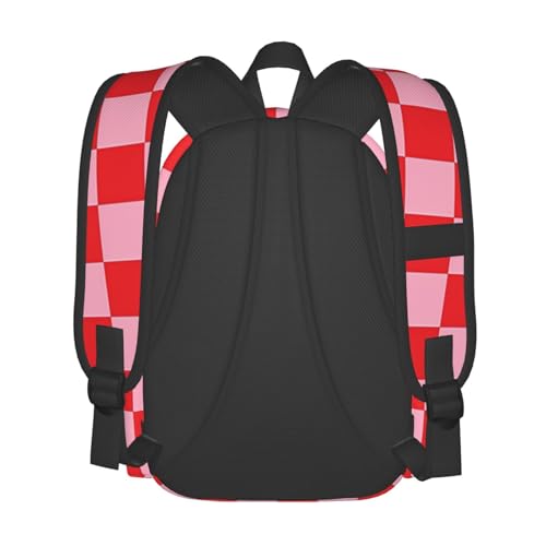 Red Pinks Checkered Backpacks 15 Inch Laptop Backpack Multipurpose Double Shoulder Bag for Men Women Gifts3