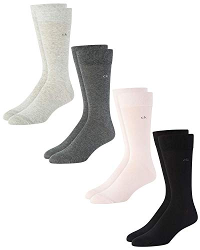 Calvin Klein Socks - Cotton Blend Lightweight Mid-Calf Althletic Crew Socks (4 Pack), Size Shoe Size: 7-12, Multi