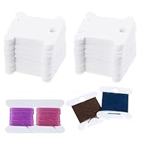 YIIWONI 200 Stück Stickgarn Spulen, Stickgarn Aufbewahrung Card,Plastikseide Bobbins Thread Card,Stickgarn Yarn Winder Für Bastelarbeiten,Nähgarn Aufbewahrung,Stickgarn Spulen Aufbewahrungsbox