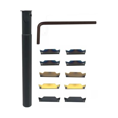 3/8", 5/8" MGEHR MGIVR Lathe Grooving Cut-Off Parting Tool Holder with MGGN150/200/250 Carbide Grooving Inserts for Stainless steel Steel Quenched steel (5/8 grooving holder+MGGN250) Cover