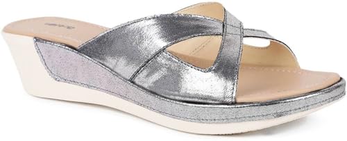 Image of Action Women's Platform Sandals|Block Heel| Cross-Strap Design with Ankle Strap Golden