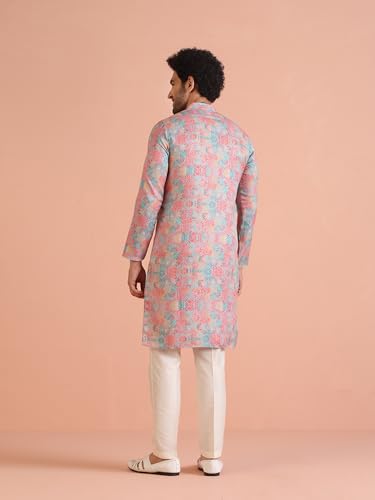 Image of KISAH Men's Pashmina Printed Kurta Pyjama Set | Festive Wedding Party Ethnic Wear