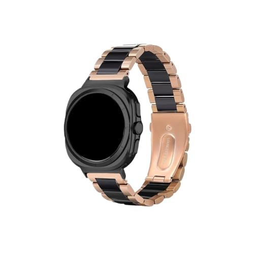 Samsung Galaxy Watch Ultra 47mm�p�Z���~�b�N�X�e�����X�X�`�[���r���v�X�g���b�v �r�W�l�X���O�W���A���[���^���E�H�b�`�o���h(���[�Y�S�[���h�u���b�N)