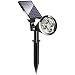 Hoont 2-in-1 Bright Outdoor LED Solar Spotlight/Solar Powered Light for Patio, Entrance, Landscape, Garden, Driveway, Lawn, Etc./Great for Accents, Security Lighting, Etc. [UPGRADED VERSION]