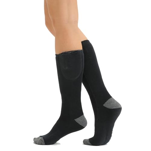 Heated Sock, Electric Heated Socks Heating Socks for Men Camping Fishing Cycling Skiing Skating Hunting Hiking (Black)