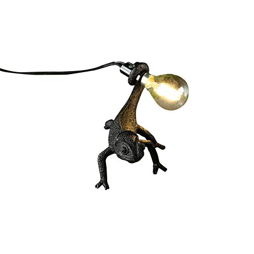 Image of MAYOLA Modern Chameleon Table Lamp,Desk lamp,Night Light,Wall Lamp, Resin Chameleon Lighting Fixture for Living Room, Bedroom, Office,Kids(Table Lamp, B-Black)