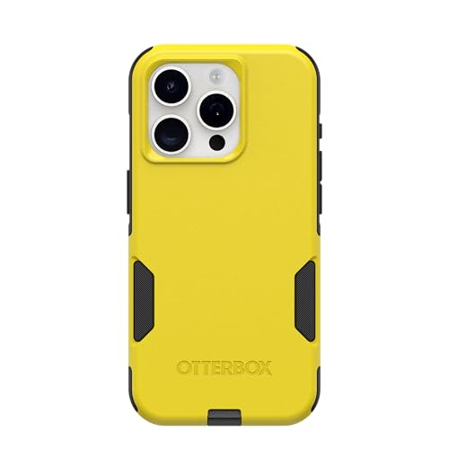 Image of OtterBox iPhone 15 Pro (Only) - Commuter Series Case - Night Reverse (Yellow & Black) - Slim & Tough - Pocket-Friendly - with Port Protection
