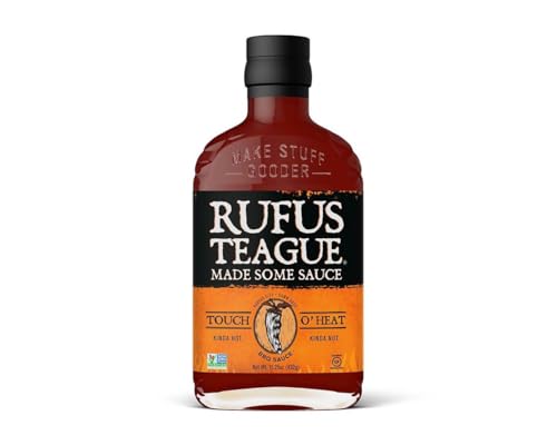 Rufus Teague Salsa BBQ Touch O’ Heat 432g – Salsa barbecue dolce-piccante affumicata – Per costine, hamburger e griglia – Idea regalo uomo e set BBQ