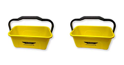 Ettore 3 Gallon Compact Super Bucket with Ergonomic Handle - 2 Pack