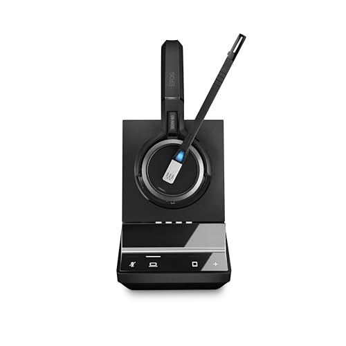 Image of Sennheiser SDW 5063 (506588) - Double-Sided (Binaural) Wireless DECT Headset for PC /Softphone Connection Dual Microphone Ultra Noise Cancelling, Black