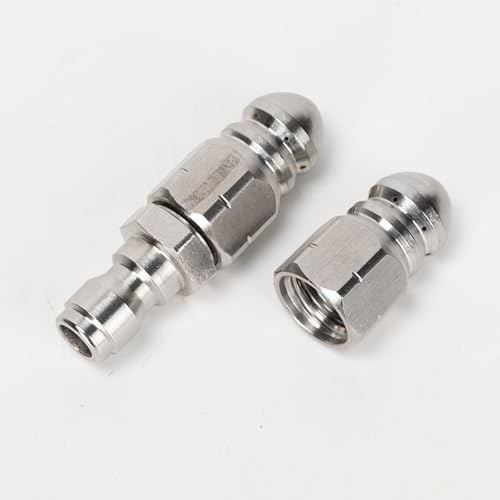 Boquilla destapacaños de 360 grados, rosca de 1/4 pulgada, herramienta industrial para eliminación de obstrucciones en tuberías para uso doméstico y comercial miniatura 2