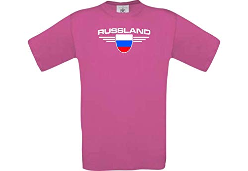 T-shirt Russie personnalisé cadeau idéal en rose taille 140 pour fille