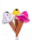 Mushroom Terracotta Watering Globes, 3 Self Watering System Spikes, Automatic Plant Waterer...
