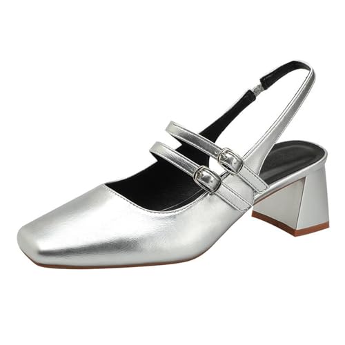 Chaussures escarpins noirs bout carré mode femme avec talon bloc haut