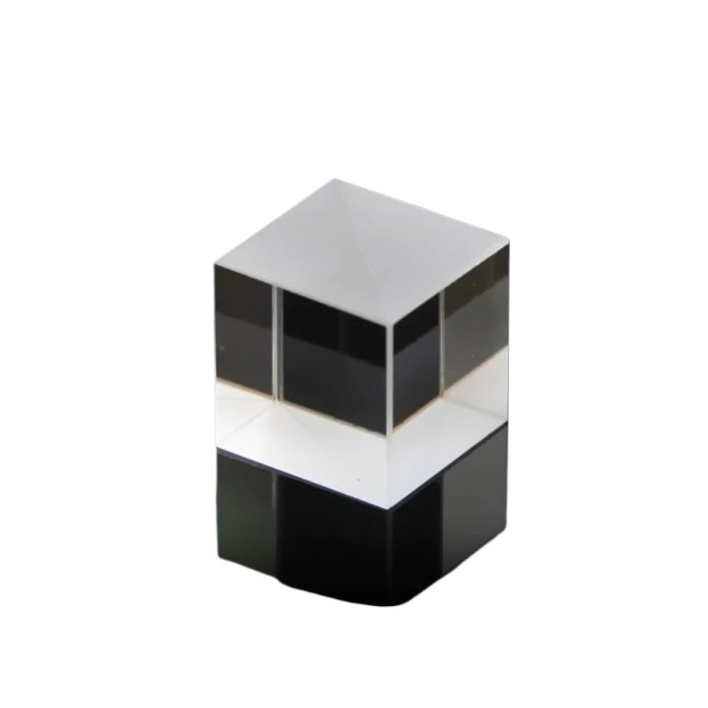 UGLYAF Cube de Verre Optique, Prisme séparateur de Faisceau de 50mm, Prisme de Division Semi-réfléchissant et Semi-transmissif