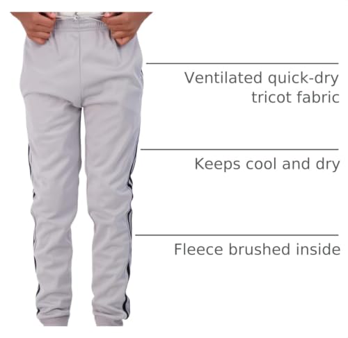 Image of 3 Pack Boys' Tricot Joggers Athletic Sweatpants Pants Sports Kids Pockets | Sizes 6 To 18, Quick Dry Lightweight, Basketball Soccer School Gym, Cuffed Husky Teen Youth, Sleep Lounge Active, Summer