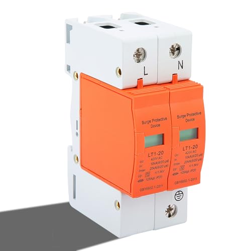 2 Pole 1 Piece Device DIN Rail Mount Protector Low Voltage Device 10-20KA 420V Electronic