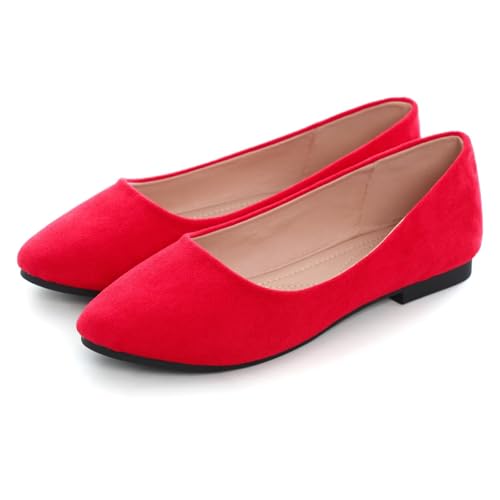 Image of Dear Time Women's Flats Comfortable Slip On Ballet Flats Soft Solid Casual Shoes