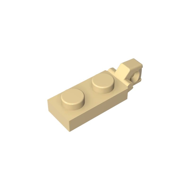 Gobricks 44301 Hinge Plate Hinge Plate 1x2 Locking with 1 Finger On End, Without Groove 50 Pieces GDS-820 Compatible with Lego Building Blocks Color:Tan — image 1