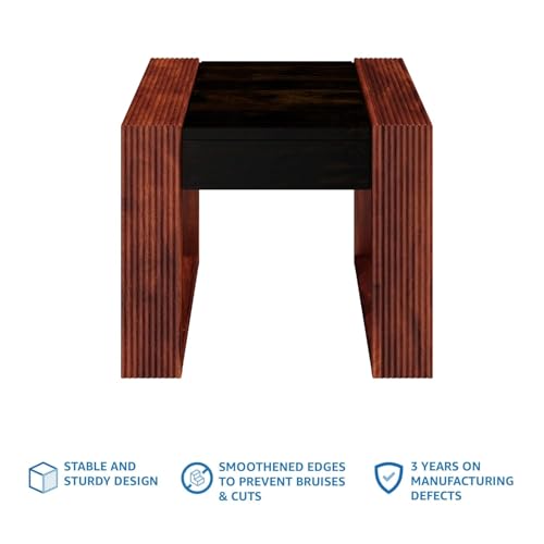 Image of Amazon Brand - Solimo Ese Side Table for Home (Sheesham Wood, Walnut and Honey Finish)