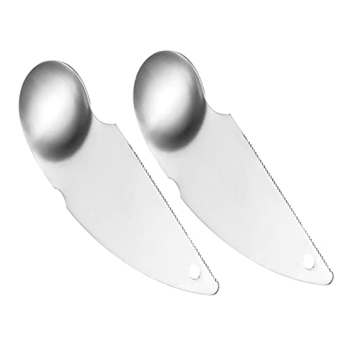 WATIIFUFU 2pezzi Cucchiaio Kiwi Acciaio Inossidabile Di Utensile Portatile Per Sbucciare e Tagliare Kiwi e Avocado Pratico e Facile Da Usare Per Frutta