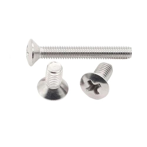 Metal Screws 10/50pcs 304 Stainless Steel Cross Countersunk Head Half Oval Screw Bolts M3 M4 M5(25mm,10pcs M4)