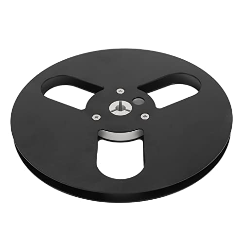 7 X 1/4 Empty Plastic Take Up Reel To Reel Small Hub, Open Reel Audio Aluminum Alloy Takeup Reel, 3 Hole Wind Resistance Holes Empty Tape Reel For Recording For Nab Black #TOP7