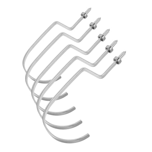 Unomor 5pcs Heavy-Duty Screw-in Hooks for Hangers Multipurpose Metal Hanger Accessories for DIY Projects Space-Saving for Home and Office