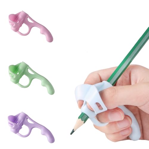 ハオハナ 鉛筆 持ち方 矯正 えんぴつ 5本指 4色セット 子供用 正しいもちかた 左右兼用 握り グリップ 手書き 乳児 就学前 筆記補助 学習 トレーニング 小学生 低学年