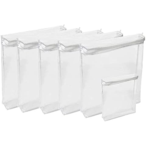 Houseables Plastic Storage Bags, Zipper Case, Clear, 18" x 15", 5 Pack, Vinyl, Moth Proof, for Blanket, Linen, Sweater, Bed Sheet, Quilt, Clothes, Pillow, Comforter, Foldable Cover